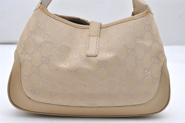 Authentic GUCCI Jackie Shoulder Bag GG Canvas Leather 0013735 Beige Junk 4323K