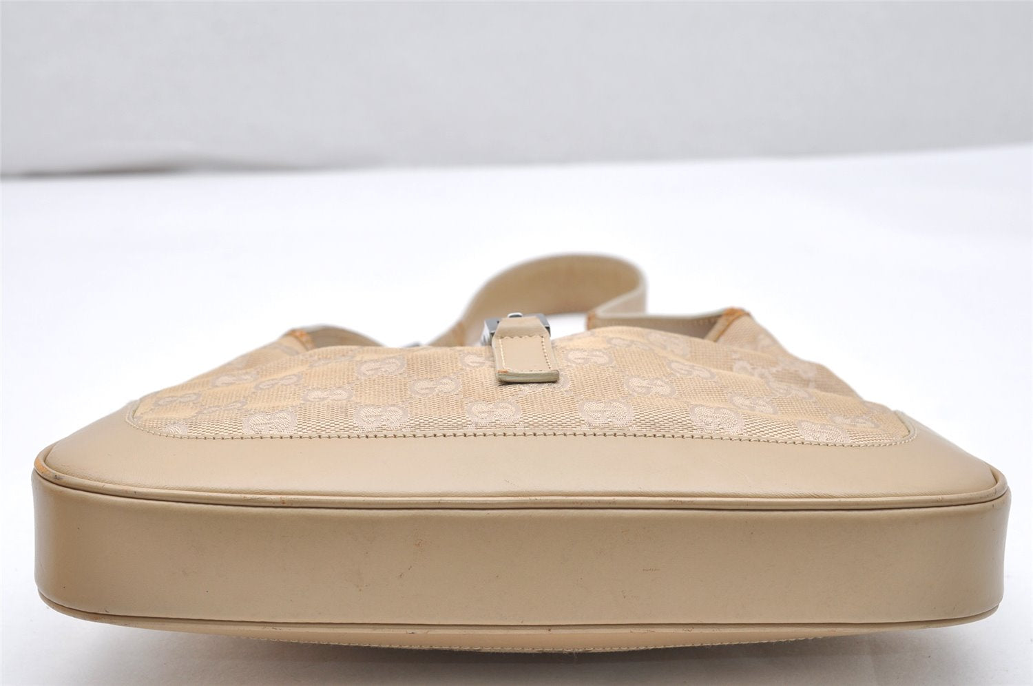Authentic GUCCI Jackie Shoulder Bag GG Canvas Leather 0013735 Beige Junk 4323K