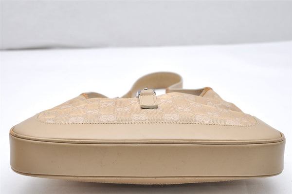 Authentic GUCCI Jackie Shoulder Bag GG Canvas Leather 0013735 Beige Junk 4323K