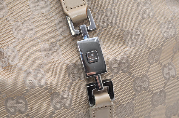 Authentic GUCCI Jackie Shoulder Bag GG Canvas Leather 0013735 Beige Junk 4323K