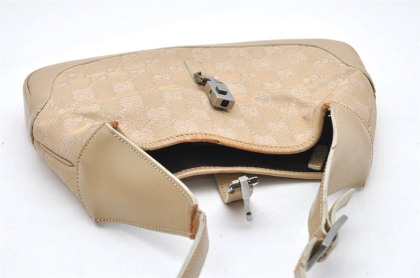 Authentic GUCCI Jackie Shoulder Bag GG Canvas Leather 0013735 Beige Junk 4323K
