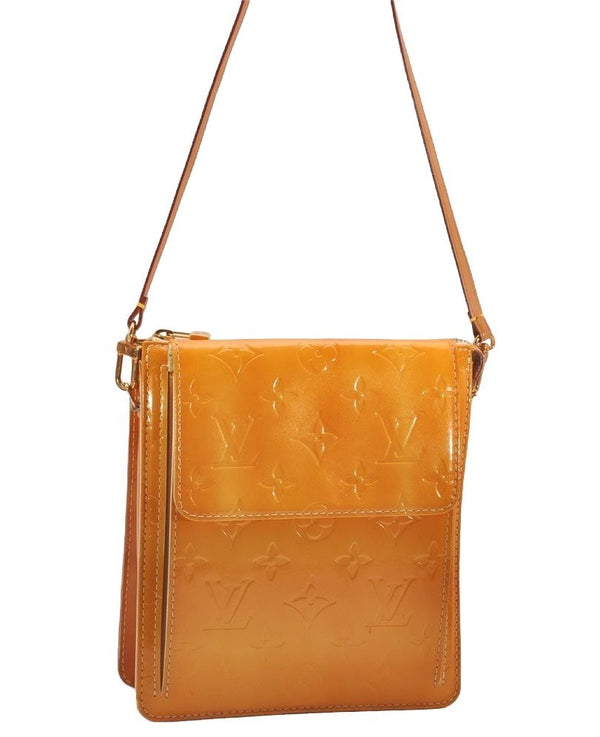 Auth Louis Vuitton Monogram Vernis Mott Shoulder Hand Bag Yellow M91059 LV 4325J