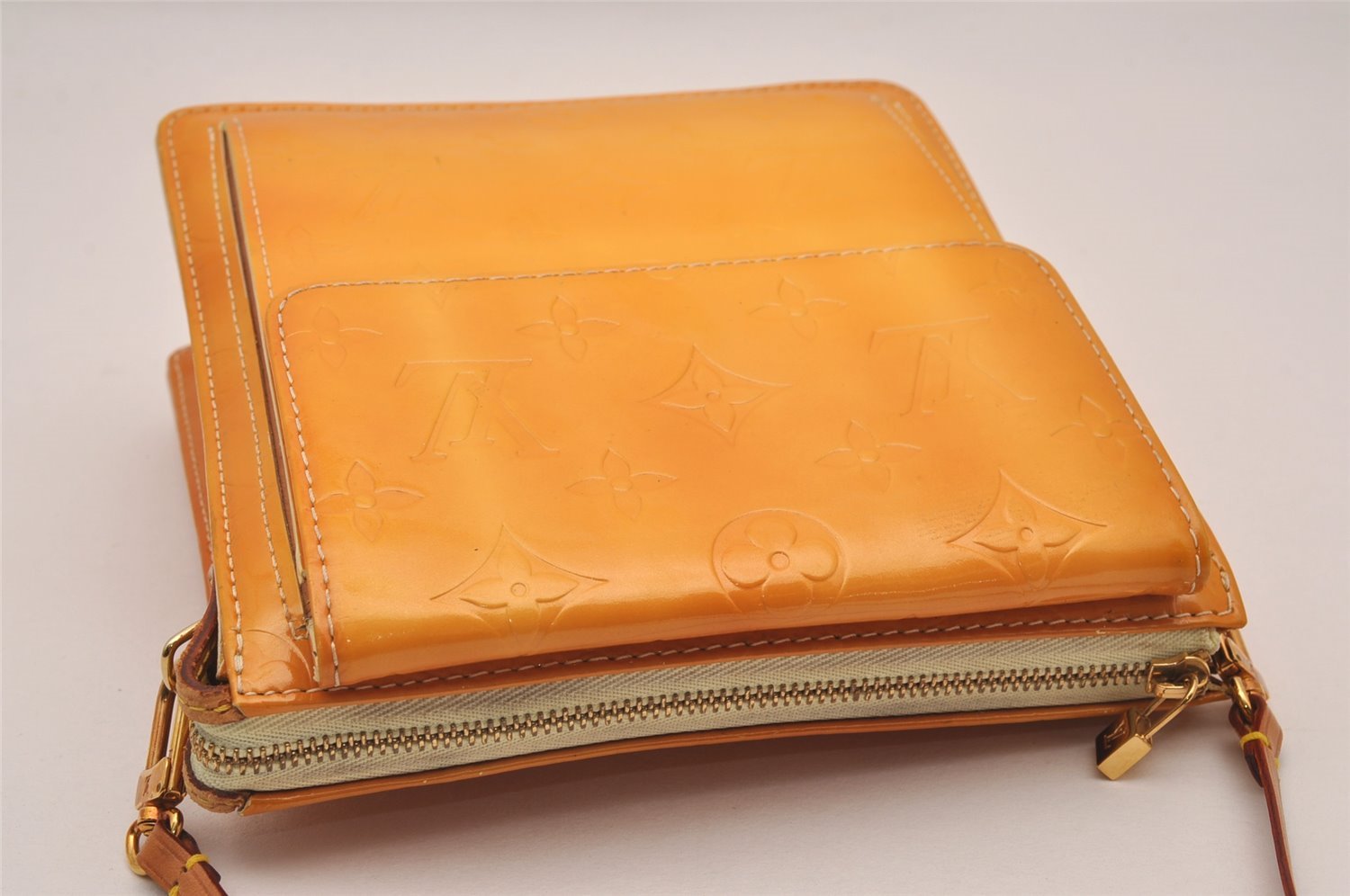 Auth Louis Vuitton Monogram Vernis Mott Shoulder Hand Bag Yellow M91059 LV 4325J