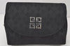 Authentic GIVENCHY Nylon Rhinestone Cometic Pouch Purse Black 4326K