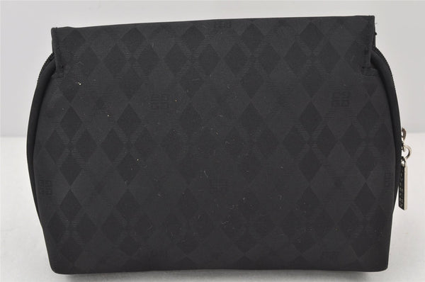 Authentic GIVENCHY Nylon Rhinestone Cometic Pouch Purse Black 4326K