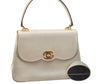 Authentic GUCCI Vintage Shoulder Hand Bag Purse Leather White 4329K