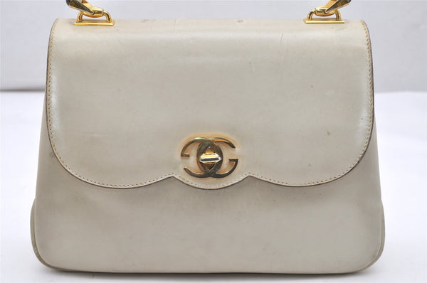 Authentic GUCCI Vintage Shoulder Hand Bag Purse Leather White 4329K
