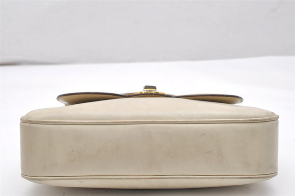 Authentic GUCCI Vintage Shoulder Hand Bag Purse Leather White 4329K