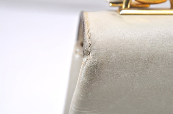 Authentic GUCCI Vintage Shoulder Hand Bag Purse Leather White 4329K