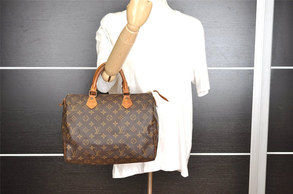 Authentic Louis Vuitton Monogram Speedy 30 Hand Boston Bag M41526 LV 4330I