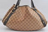 Authentic GUCCI GG Crystal Abbey Tote Bag PVC Leather 293578 Brown 4330K
