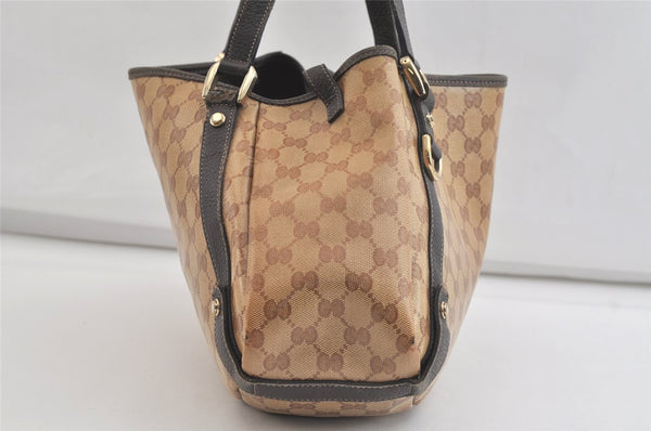 Authentic GUCCI GG Crystal Abbey Tote Bag PVC Leather 293578 Brown 4330K