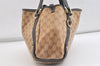 Authentic GUCCI GG Crystal Abbey Tote Bag PVC Leather 293578 Brown 4330K