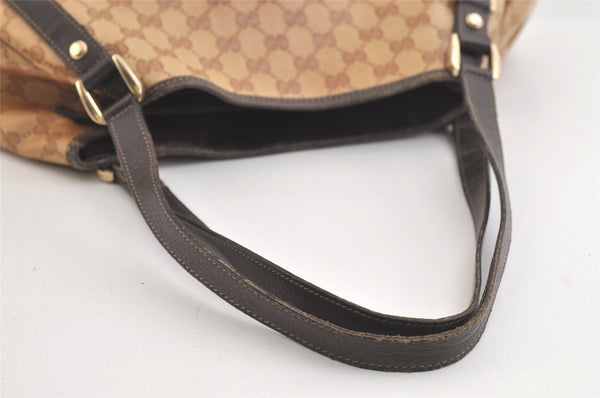 Authentic GUCCI GG Crystal Abbey Tote Bag PVC Leather 293578 Brown 4330K