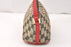 Authentic GUCCI Hand Bag Pouch Purse GG Canvas Leather 0391103 Black Red 4331K