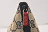 Authentic GUCCI Hand Bag Pouch Purse GG Canvas Leather 0391103 Black Red 4331K