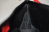 Authentic GUCCI Hand Bag Pouch Purse GG Canvas Leather 0391103 Black Red 4331K