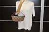 Authentic GUCCI Hand Bag Pouch Purse GG Canvas Leather 0391103 Black Red 4331K