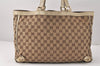 Authentic GUCCI Abbey Hand Tote Bag GG Canvas Leather 141472 Brown Junk 4332K