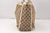Authentic GUCCI Abbey Hand Tote Bag GG Canvas Leather 141472 Brown Junk 4332K