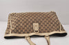 Authentic GUCCI Abbey Hand Tote Bag GG Canvas Leather 141472 Brown Junk 4332K