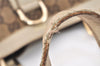 Authentic GUCCI Abbey Hand Tote Bag GG Canvas Leather 141472 Brown Junk 4332K