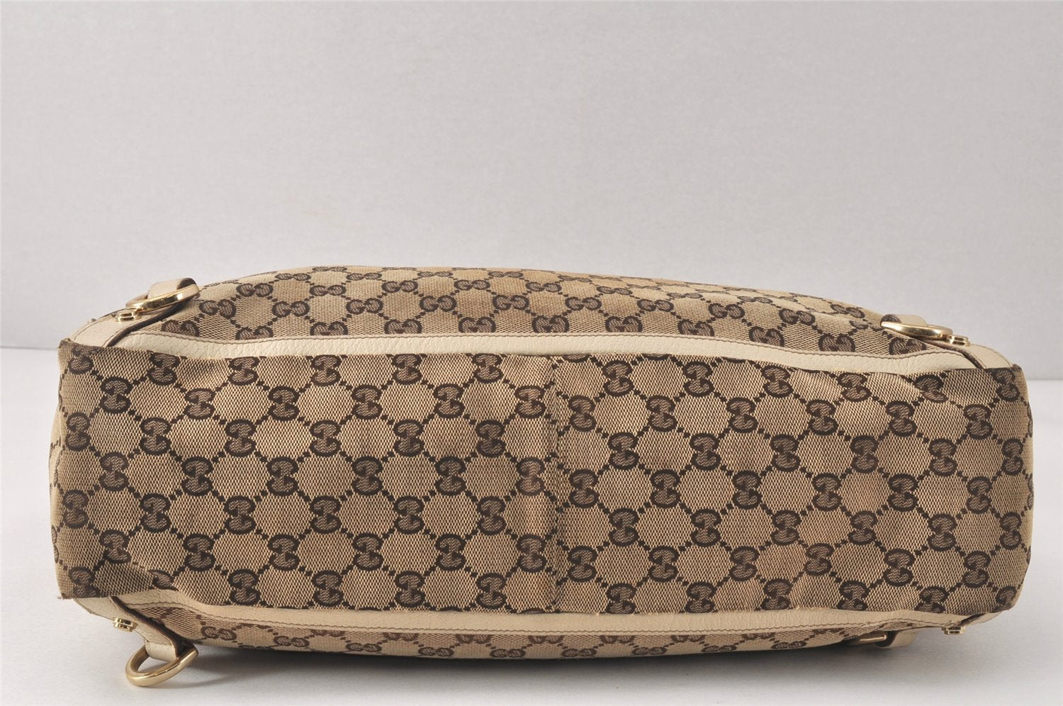 Authentic GUCCI Abbey Hand Tote Bag GG Canvas Leather 141472 Brown Junk 4332K