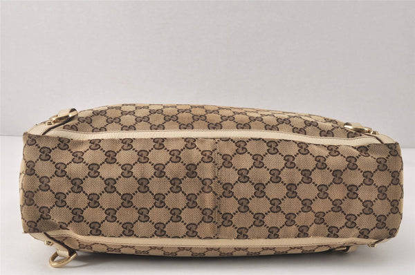 Authentic GUCCI Abbey Hand Tote Bag GG Canvas Leather 141472 Brown Junk 4332K
