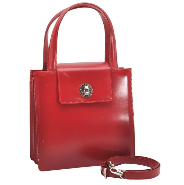 Authentic BVLGARI BVLGARI BVLGARI Leather 2way Shoulder Hand Bag Red 4333K