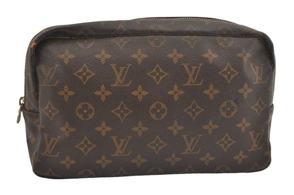 Auth Louis Vuitton Monogram Trousse Toilette 28 Clutch Hand Bag M47522 LV 4334J