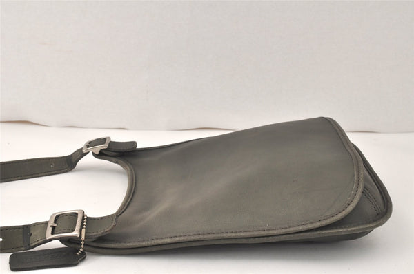 Authentic OLD COACH Vintage Shoulder Cross Bag Leather 9135 Khaki Green 4334K