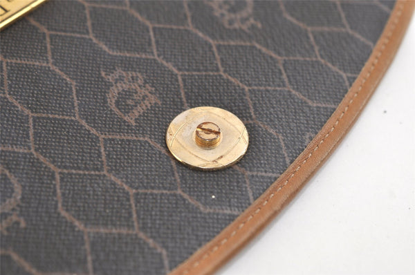 Authentic Christian Dior Honeycomb Clutch Hand Bag Purse PVC Leather Black 4335K