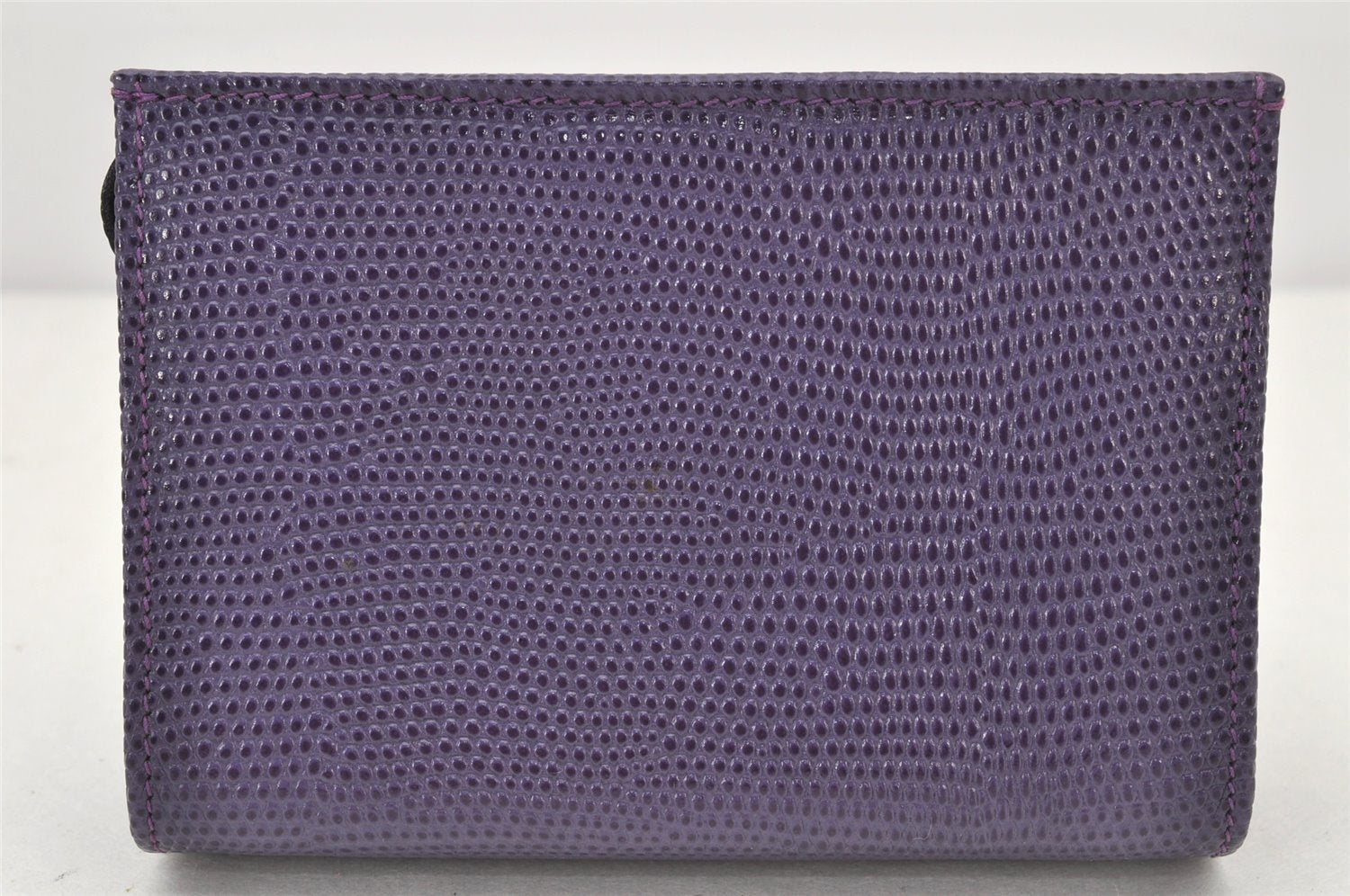 Authentic Salvatore Ferragamo Vara Pouch Purse Leather Purple SF Box Junk 4336K
