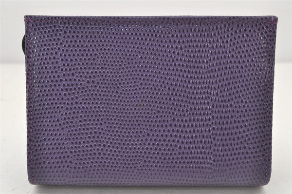 Authentic Salvatore Ferragamo Vara Pouch Purse Leather Purple SF Box Junk 4336K