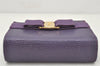Authentic Salvatore Ferragamo Vara Pouch Purse Leather Purple SF Box Junk 4336K