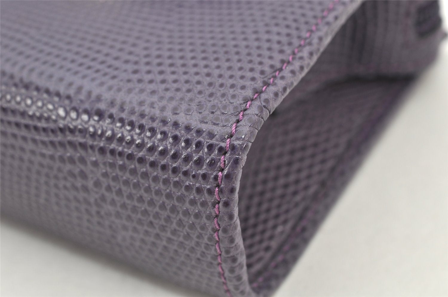 Authentic Salvatore Ferragamo Vara Pouch Purse Leather Purple SF Box Junk 4336K