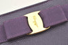 Authentic Salvatore Ferragamo Vara Pouch Purse Leather Purple SF Box Junk 4336K