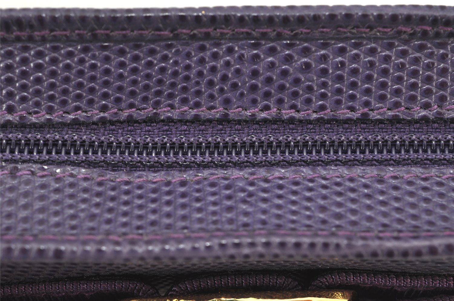 Authentic Salvatore Ferragamo Vara Pouch Purse Leather Purple SF Box Junk 4336K