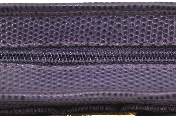 Authentic Salvatore Ferragamo Vara Pouch Purse Leather Purple SF Box Junk 4336K