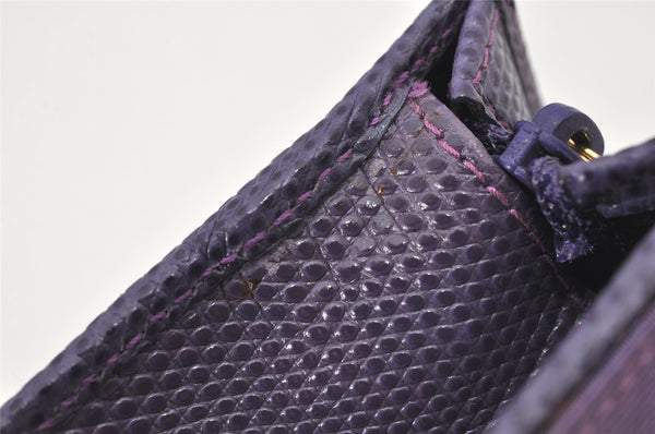 Authentic Salvatore Ferragamo Vara Pouch Purse Leather Purple SF Box Junk 4336K