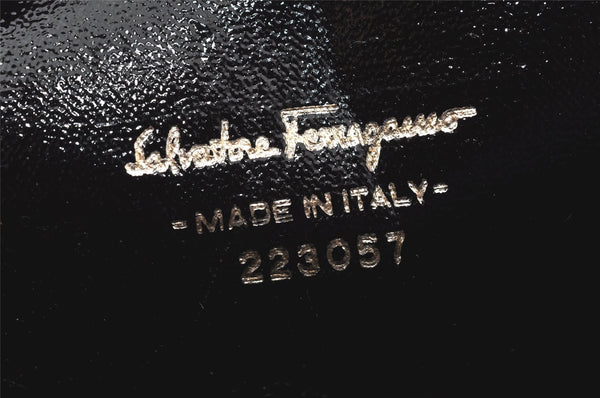 Authentic Salvatore Ferragamo Vara Pouch Purse Leather Purple SF Box Junk 4336K