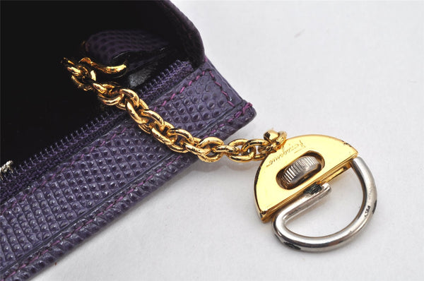 Authentic Salvatore Ferragamo Vara Pouch Purse Leather Purple SF Box Junk 4336K