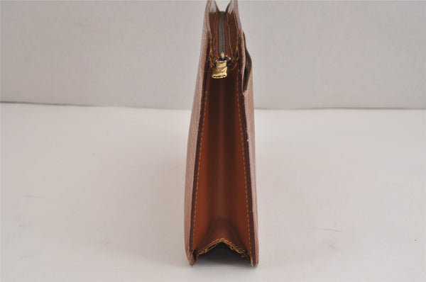 Authentic Louis Vuitton Epi Pochette Homme Clutch Bag Brown M52528 Junk 4339J