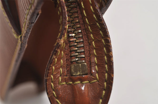 Authentic Louis Vuitton Epi Pochette Homme Clutch Bag Brown M52528 Junk 4339J