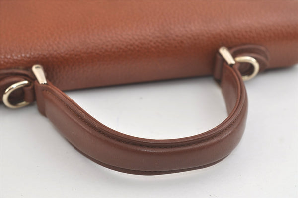 Authentic Burberrys Vintage Leather 2Way Shoulder Hand Bag Purse Brown 4342K