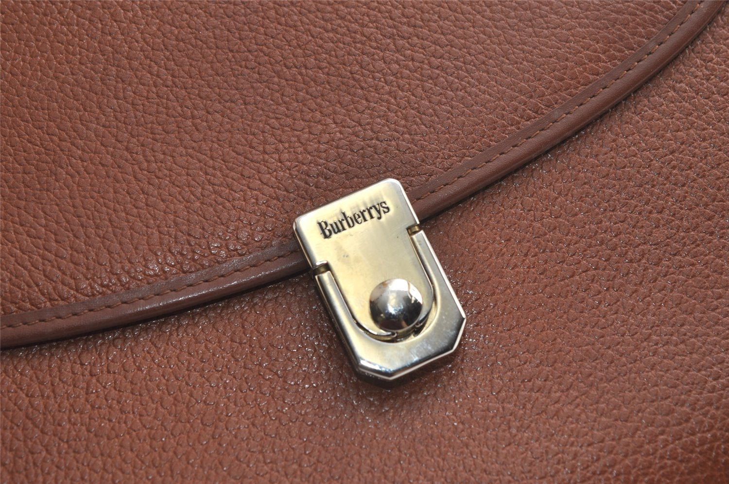 Authentic Burberrys Vintage Leather 2Way Shoulder Hand Bag Purse Brown 4342K