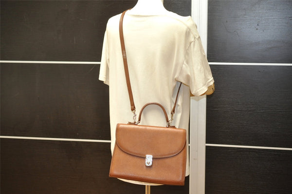 Authentic Burberrys Vintage Leather 2Way Shoulder Hand Bag Purse Brown 4342K