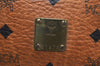 Authentic MCM Visetos Leather Vintage Hand Boston Bag Purse Brown 4343K