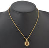 Authentic Christian Dior Gold Tone Chain Rhinestone Pendant Necklace CD 4344K