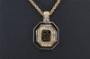 Authentic Christian Dior Gold Tone Chain Rhinestone Pendant Necklace CD 4344K